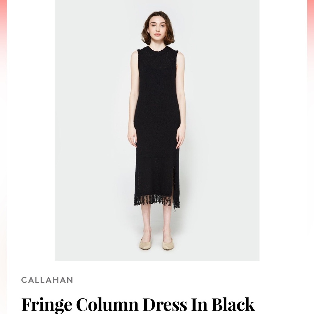 Anthro Callahan Knit Fringe Column Dress
